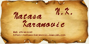 Nataša Karanović vizit kartica